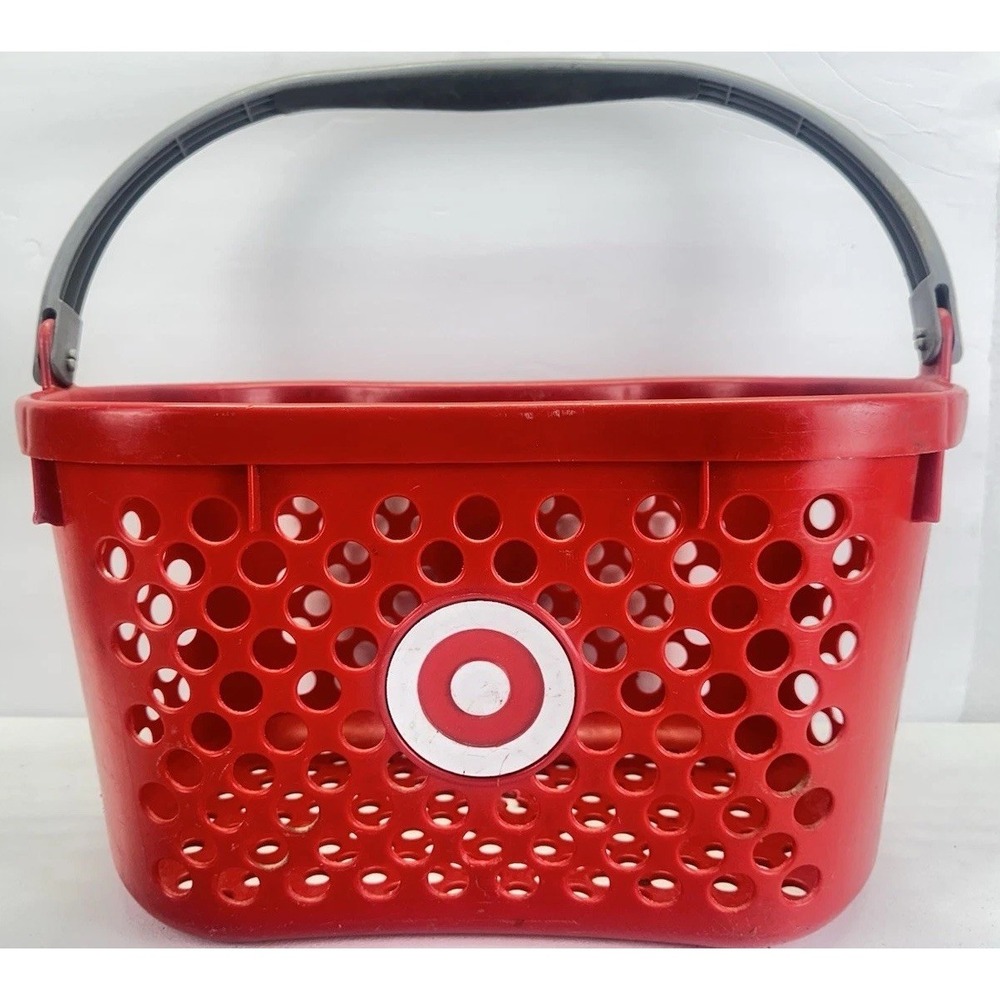 Target Store Shopping Basket Red Bullseye Logo Gray Folding Handle Retail